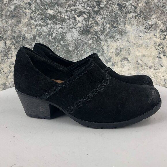 EARTH ORIGINS Women's 6.5W Opal WIDE Black Suede Ankle Bootie Slip On Shoes - Picture 3 of 13